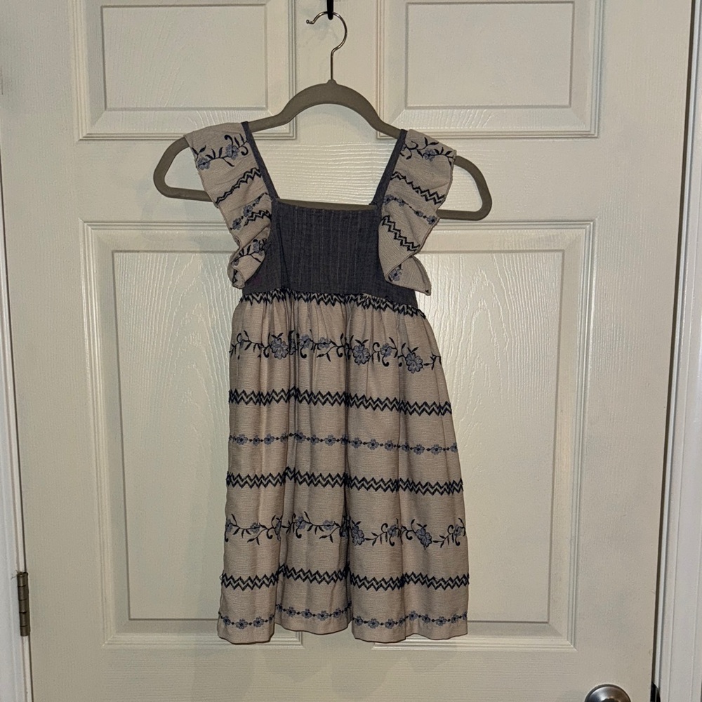 Bonnie Jean Navy and Beige Kids Dress